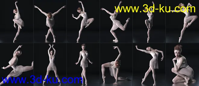 101 Series - Pure Grace Poses and Ballet Shoes for Genesis 8 Female模型的图片11