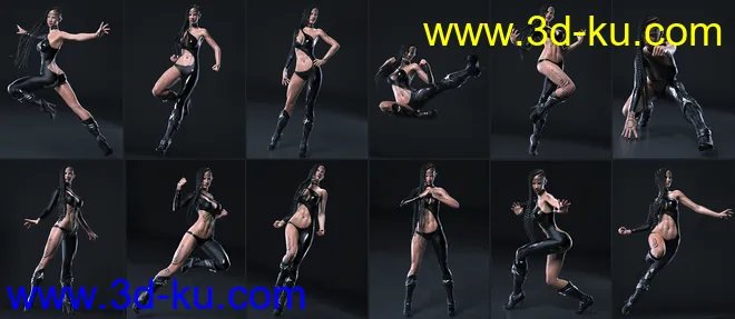 101 Series - Super Action Poses for Genesis 8模型的图片3