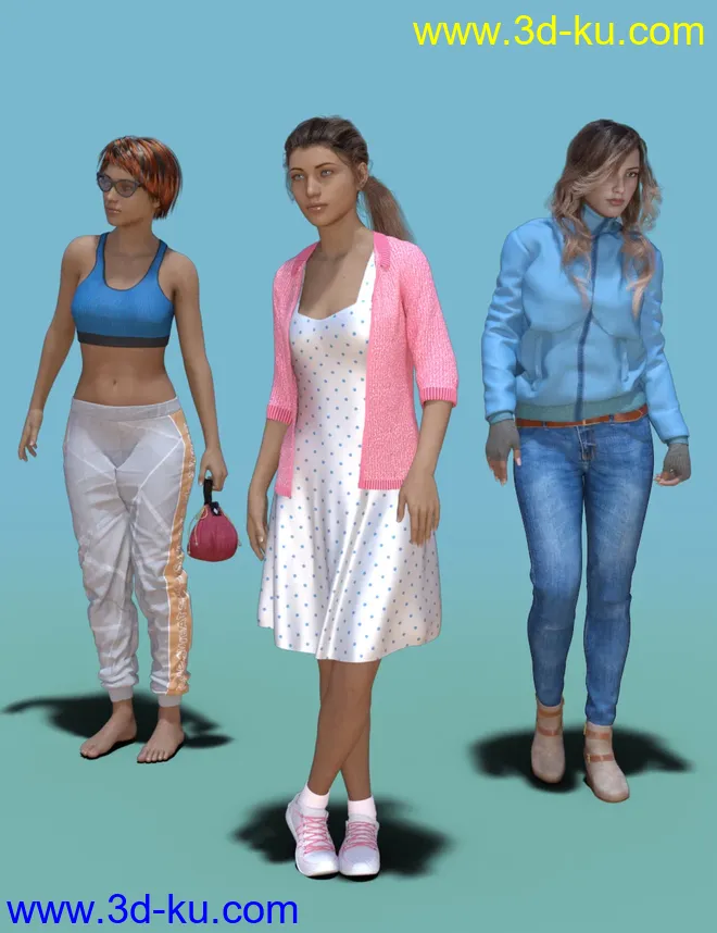 1stB Just Standing Idle Poses for Genesis 8 Female模型的图片2