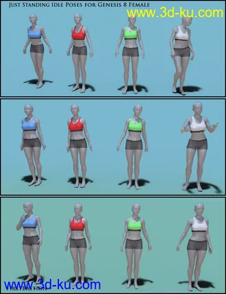 3D打印模型1stB Just Standing Idle Poses for Genesis 8 Female的图片