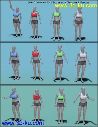 3D打印模型1stB Just Standing Idle Poses for Genesis 8 Female的图片
