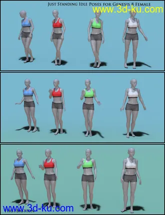 3D打印模型1stB Just Standing Idle Poses for Genesis 8 Female的图片
