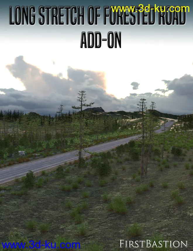 1stB-Long Stretch of Forested Road Add-On模型的图片1