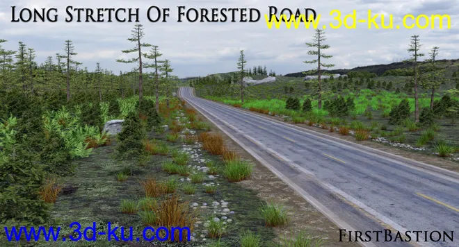 1stB-Long Stretch of Forested Road Add-On模型的图片2