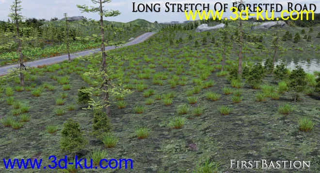 1stB-Long Stretch of Forested Road Add-On模型的图片5
