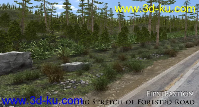 1stB-Long Stretch of Forested Road Add-On模型的图片11