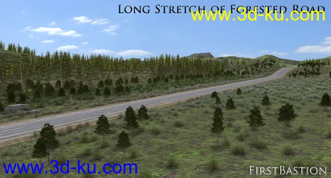 1stB-Long Stretch of Forested Road Add-On模型的图片12