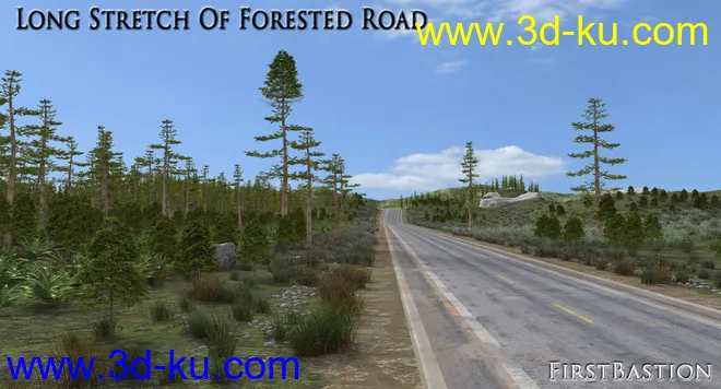 1stB-Long Stretch of Forested Road Add-On模型的图片13