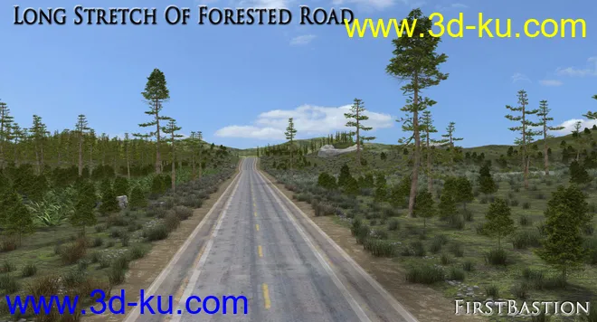 1stB-Long Stretch of Forested Road Add-On模型的图片14