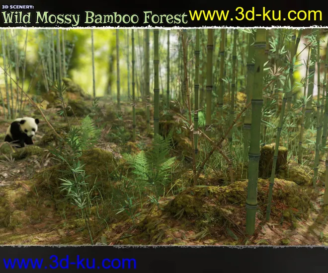 3D Scenery - Wild Mossy Bamboo Forest模型的图片1