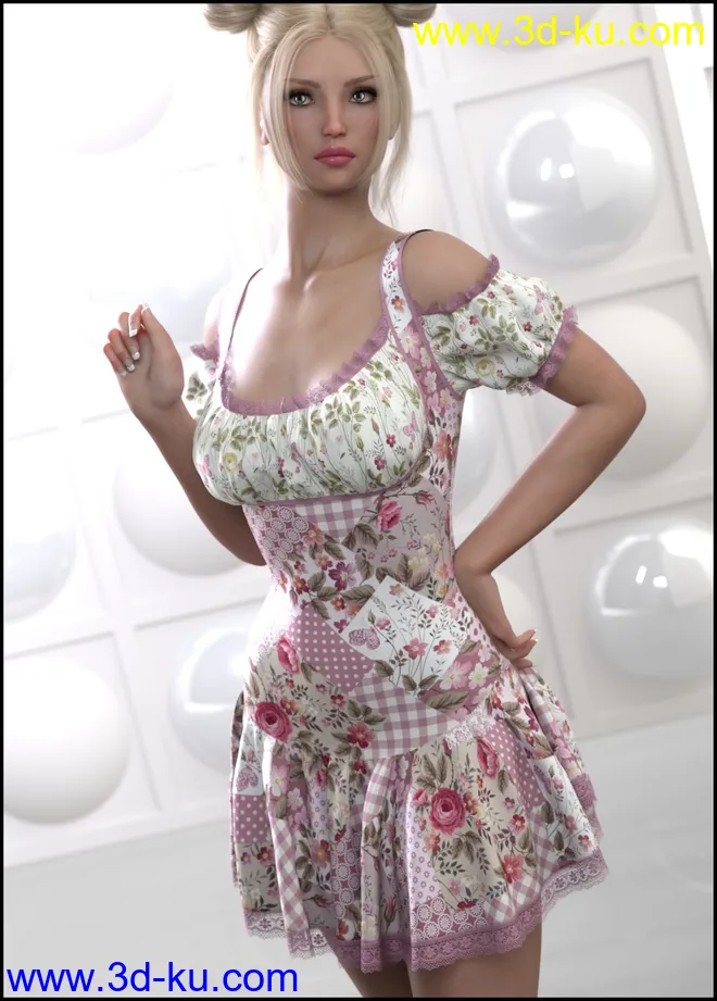 7th Ave - dForce - Rosy Dress for G8F模型的图片1