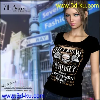 3D打印模型7th Ave - T-Shirt for Genesis 8 Females的图片