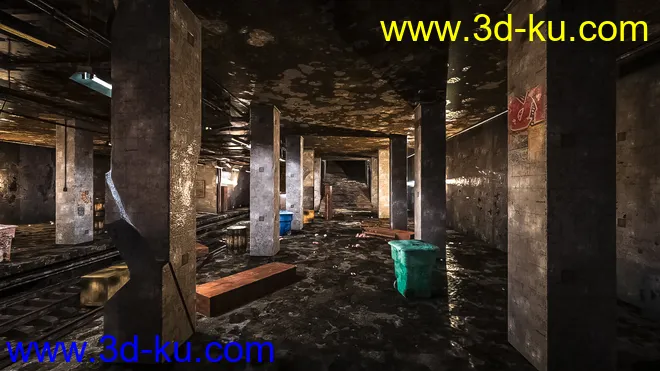 Abandoned Subway Station模型的图片6