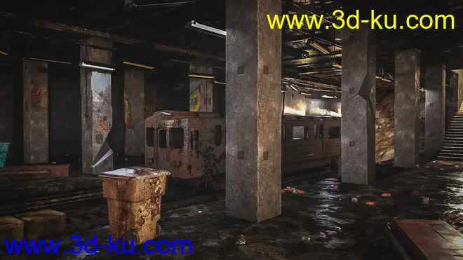 Abandoned Subway Station模型的图片8