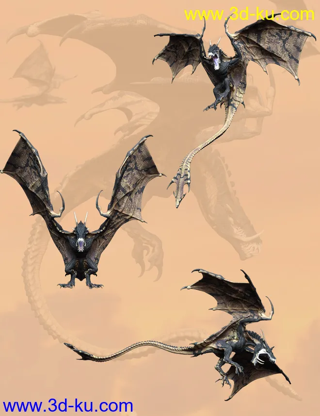 Action Wyvern Poses for HH Wyvern模型的图片3