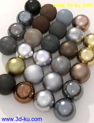 3D打印模型Aged Metals for Iray的图片