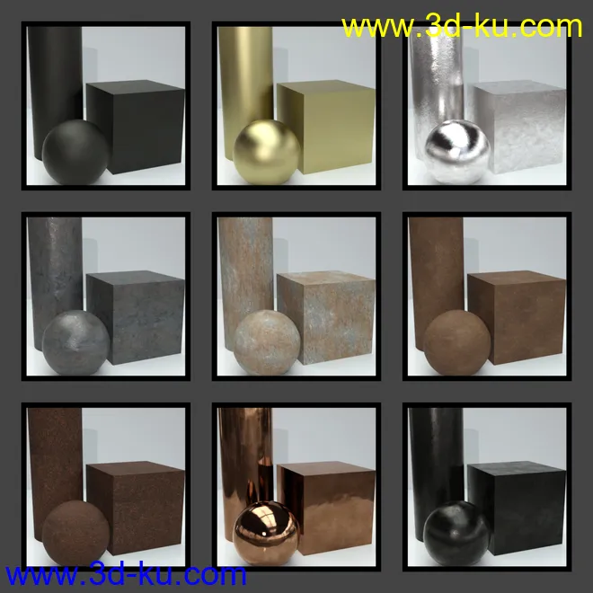 Aged Metals for Iray模型的图片2