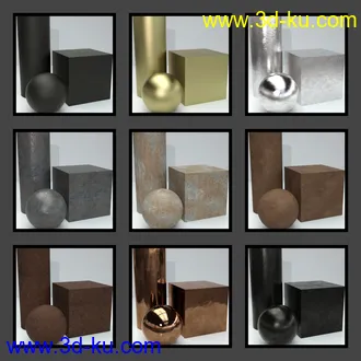 3D打印模型Aged Metals for Iray的图片