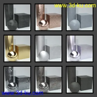 3D打印模型Aged Metals for Iray的图片