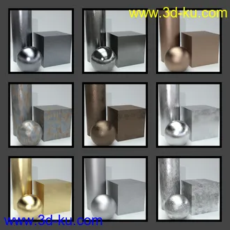 3D打印模型Aged Metals for Iray的图片