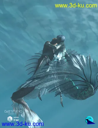 3D打印模型Aguja Mermaid and Alascanus Merman Couple Poses的图片