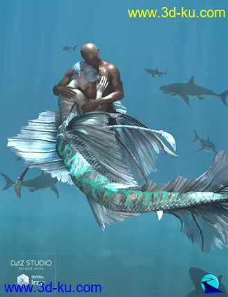 3D打印模型Aguja Mermaid and Alascanus Merman Couple Poses的图片