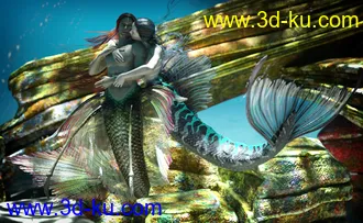 3D打印模型Aguja Mermaid and Alascanus Merman Couple Poses的图片