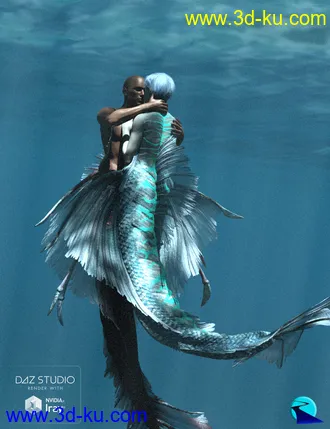 3D打印模型Aguja Mermaid and Alascanus Merman Couple Poses的图片