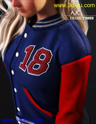 AJC College Times Outfit for Genesis 8 Female(s)模型的图片6