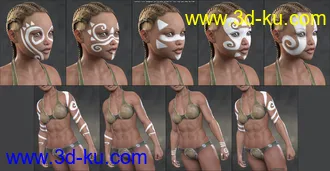 3D打印模型Aki Bodypaints Vol 1 for Genesis 8 Female(s)的图片