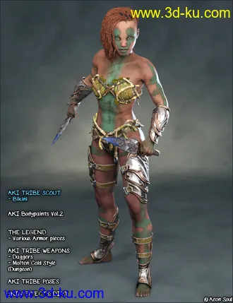 3D打印模型Aki Tribe Scout for Genesis 8 Female(s)的图片