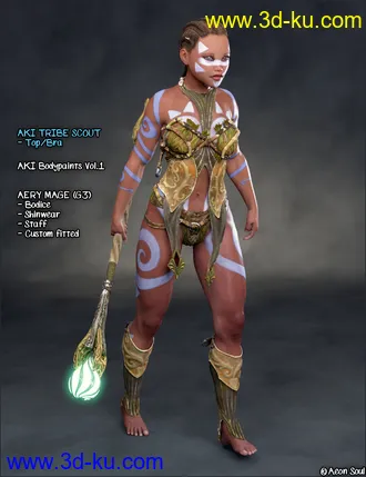 3D打印模型Aki Tribe Scout for Genesis 8 Female(s)的图片