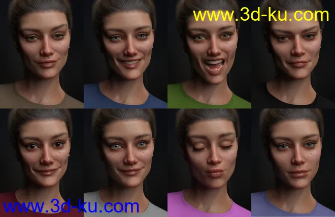 Allegra HD and Expressions for Genesis 8 Female模型的图片6