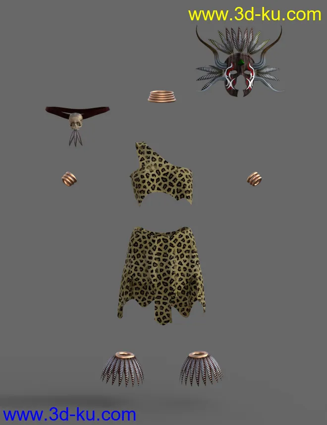 Amazon Witch Doctor Outfit for Genesis 8 Female(s)模型的图片8