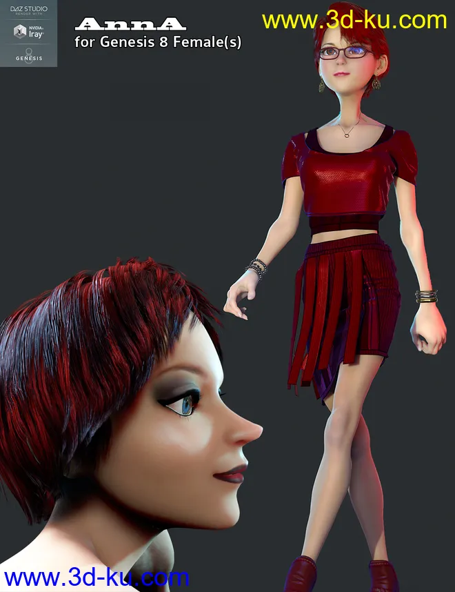 AnnA HD for Genesis 8 Female模型的图片6