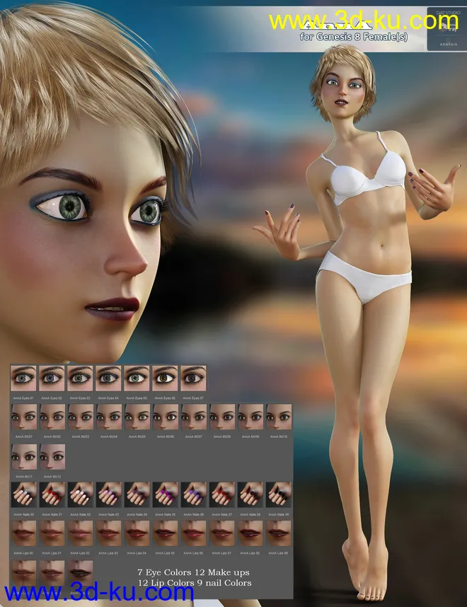 AnnA HD for Genesis 8 Female模型的图片7