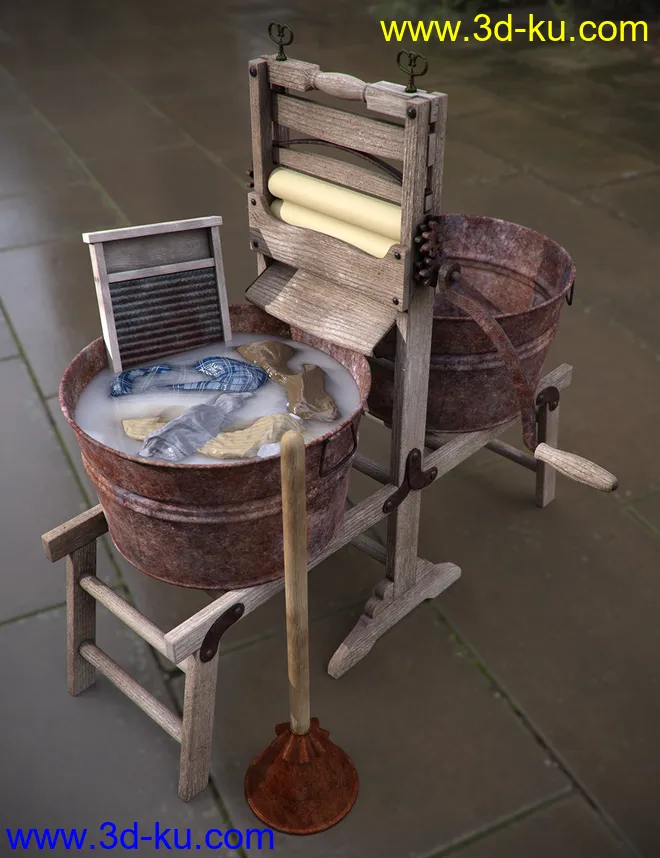 Antique Laundry Tools模型的图片1