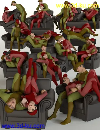 3D打印模型Armchair Poses and Prop for Genesis 8的图片