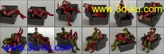 3D打印模型Armchair Poses and Prop for Genesis 8的图片