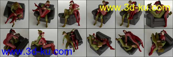 Armchair Poses and Prop for Genesis 8模型的图片7