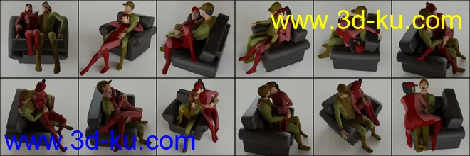 Armchair Poses and Prop for Genesis 8模型的图片9