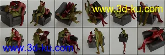 3D打印模型Armchair Poses and Prop for Genesis 8的图片