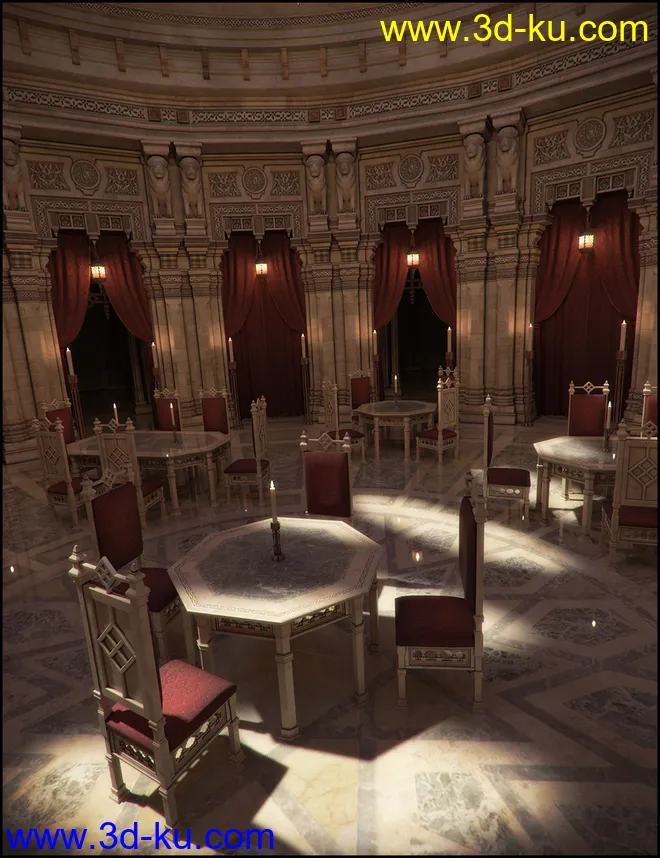 Aslan Court 1 - Decor 1 Iray Addon模型的图片1