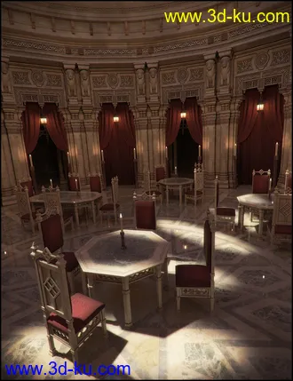 3D打印模型Aslan Court 1 - Decor 1 Iray Addon的图片