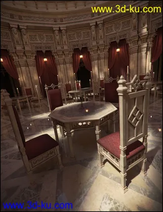 3D打印模型Aslan Court 1 - Decor 1 Iray Addon的图片