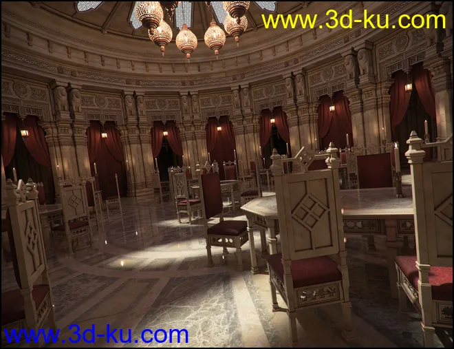 Aslan Court 1 - Decor 1 Iray Addon模型的图片3