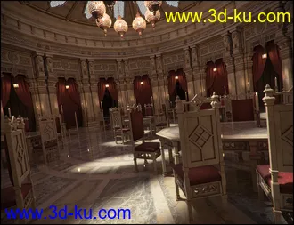 3D打印模型Aslan Court 1 - Decor 1 Iray Addon的图片