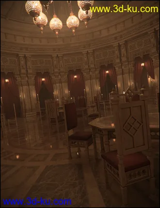 3D打印模型Aslan Court 1 - Decor 1 Iray Addon的图片