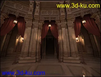 3D打印模型Aslan Court 1 - Decor 1 Iray Addon的图片