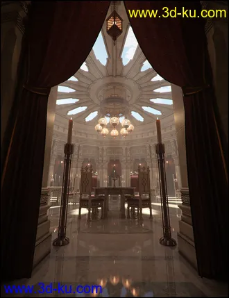 3D打印模型Aslan Court 1 - Decor 1 Iray Addon的图片
